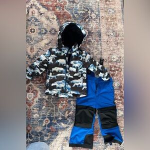 Polar Bear Print Snowsuit with Snow Pants